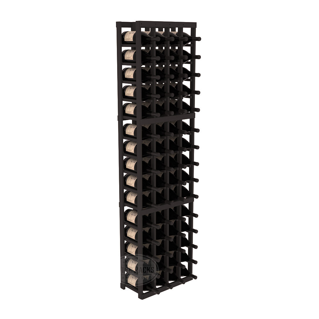 InstaCellar - 4 Column Magnum Rack in Ponderosa Pine Black stained without WineSafe™ Satin Sealant