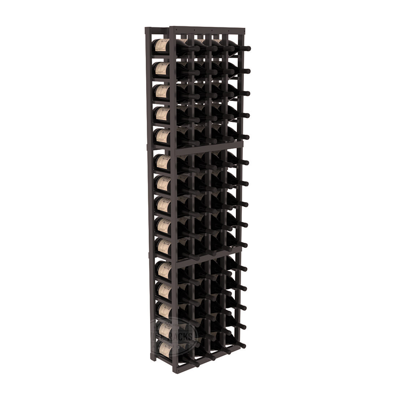 InstaCellar - 4 Column Magnum Rack in Ponderosa Pine Black stained with WineSafe™ Satin Sealant