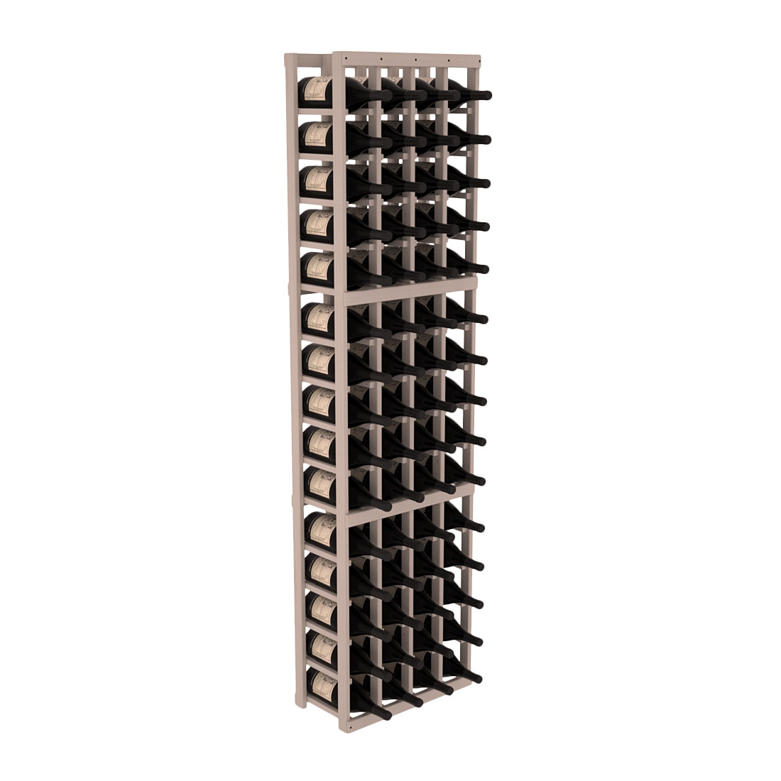 InstaCellar - 4 Column Magnum Rack in Ponderosa Pine Greywash stained without WineSafe™ Satin Sealant