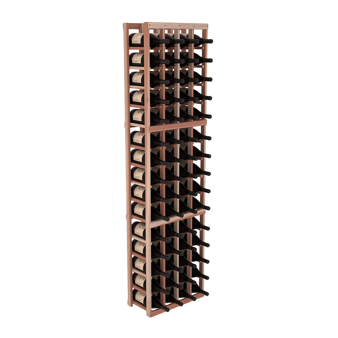 InstaCellar - 4 Column Magnum Rack in Premium Redwood Unstained without WineSafe™ Satin Sealant