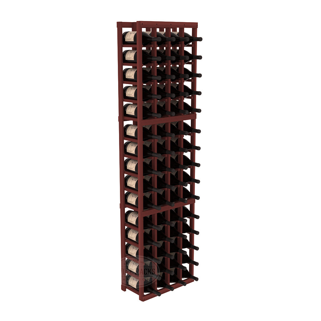 InstaCellar - 4 Column Magnum Rack in Premium Redwood Cherry stained without WineSafe™ Satin Sealant