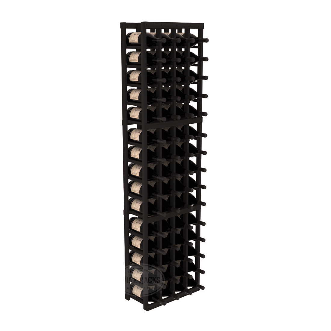 InstaCellar - 4 Column Magnum Rack in Premium Redwood Black stained without WineSafe™ Satin Sealant
