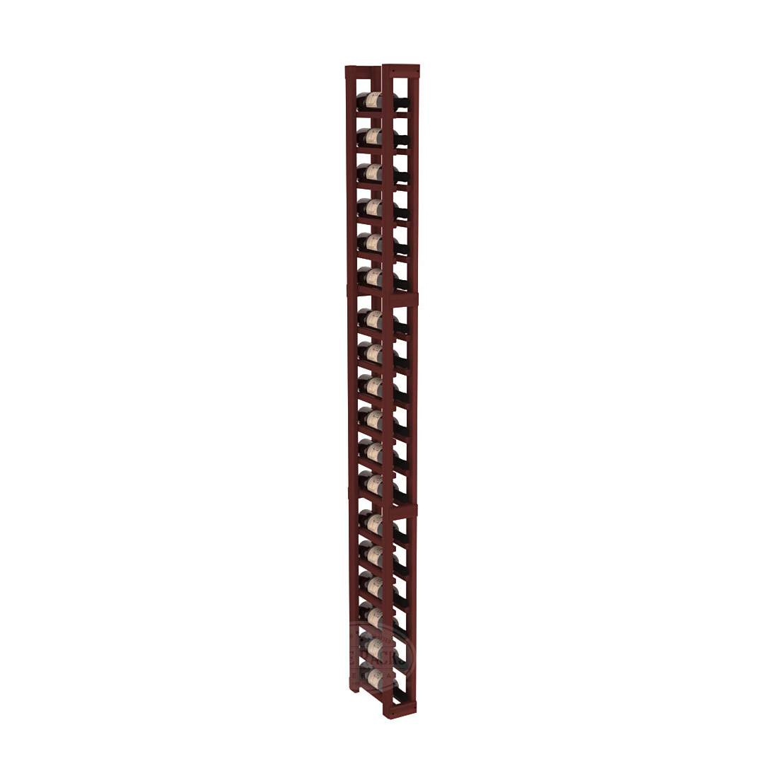 InstaCellar - 1 Column Split Rack in Premium Redwood Cherry stained without WineSafe™ Satin Sealant