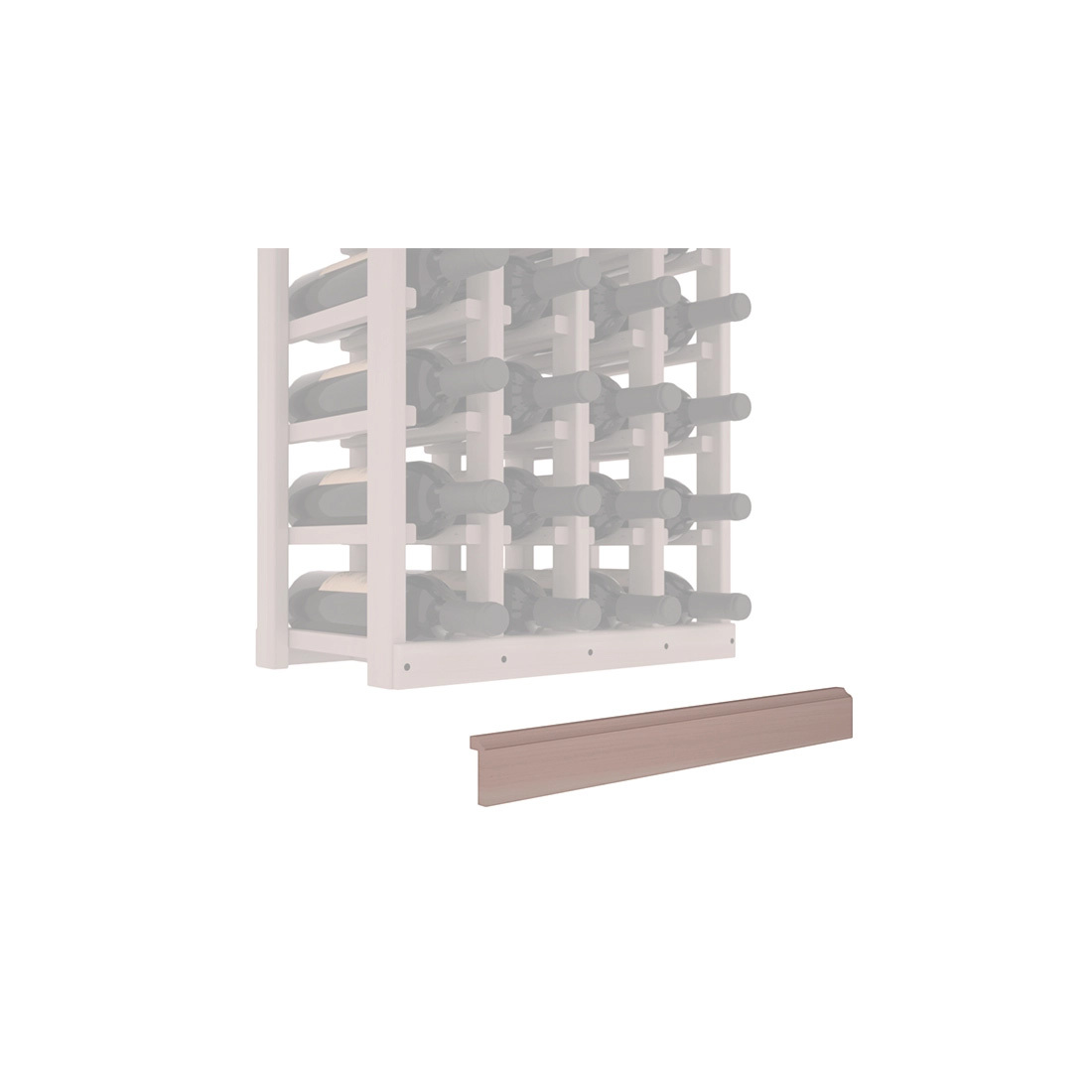 InstaCellar - Base Molding by the foot in Premium Redwood Greywash stained without WineSafe™ Satin Sealant