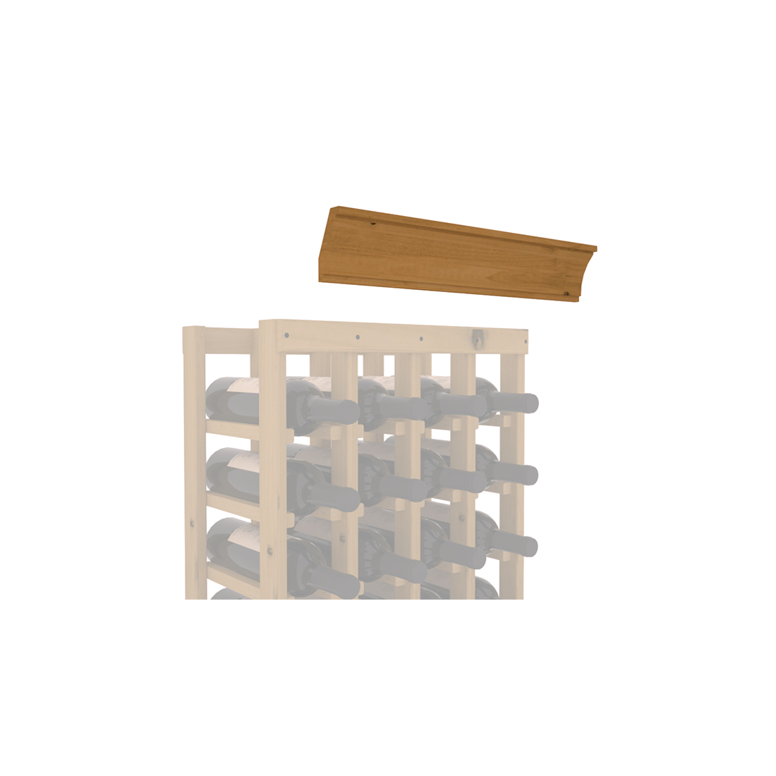 InstaCellar - Crown Molding by the foot in Knotty Alder Oak stained without WineSafe™ Satin Sealant