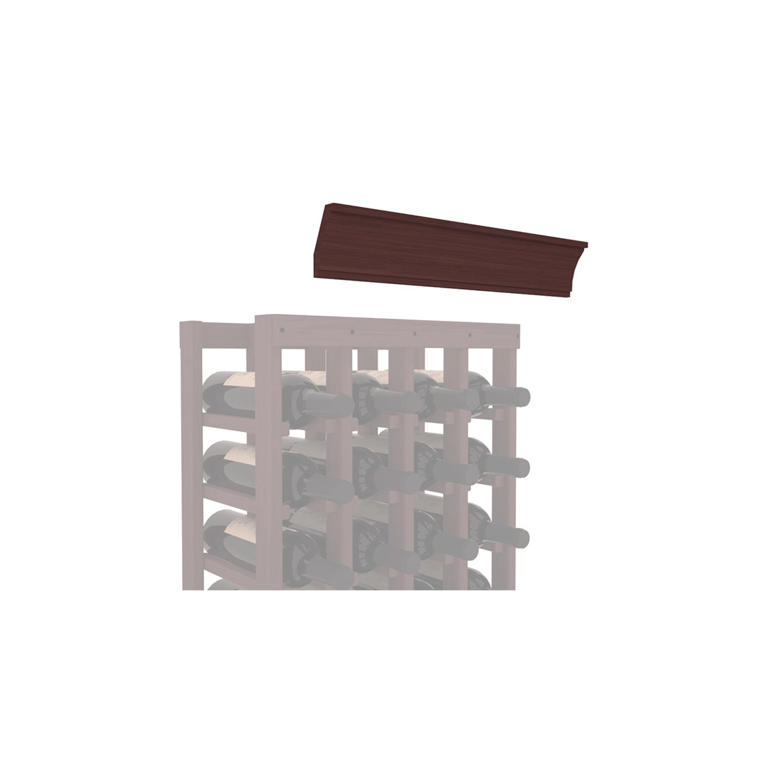 InstaCellar - Crown Molding by the foot in Grand Mahogany Walnut stained without WineSafe™ Satin Sealant