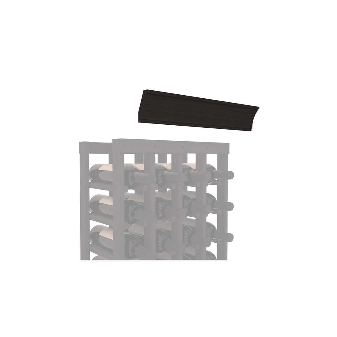 InstaCellar - Crown Molding by the foot in Grand Mahogany Black stained without WineSafe™ Satin Sealant