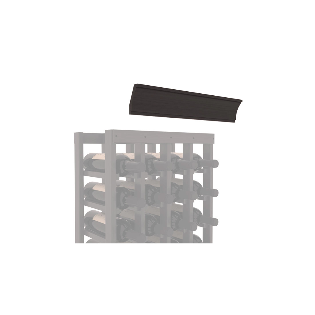 InstaCellar - Crown Molding by the foot in Grand Mahogany Black stained with WineSafe™ Satin Sealant