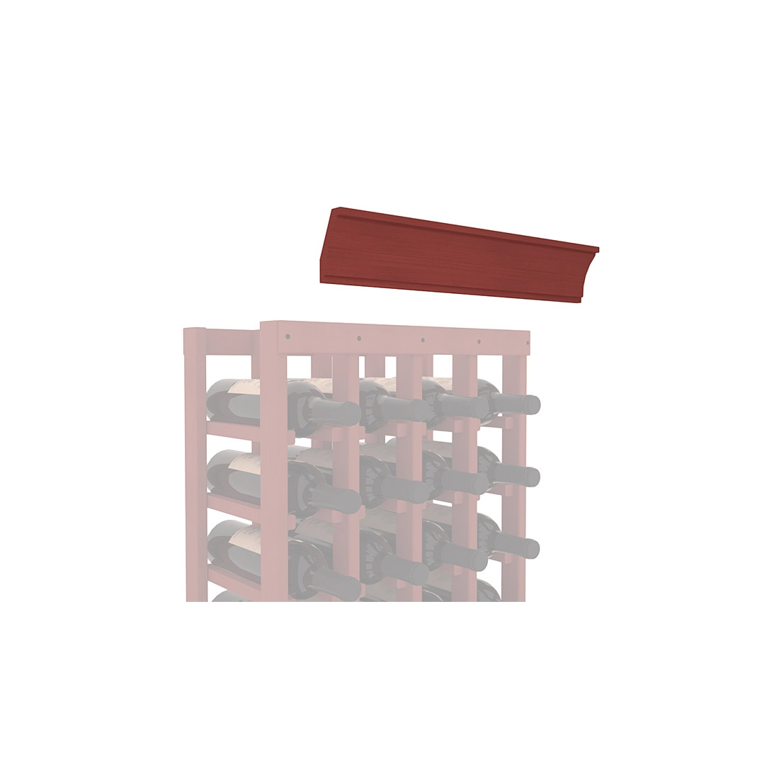 InstaCellar - Crown Molding by the foot in Ponderosa Pine Cherry stained without WineSafe™ Satin Sealant