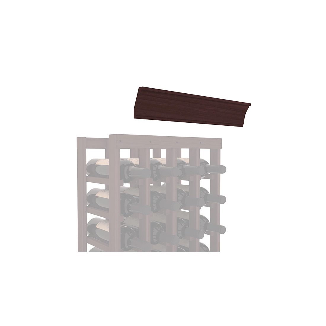 InstaCellar - Crown Molding by the foot in Premium Redwood Walnut stained without WineSafe™ Satin Sealant