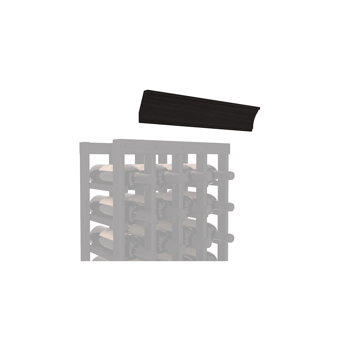 InstaCellar - Crown Molding by the foot in Premium Redwood Black stained without WineSafe™ Satin Sealant