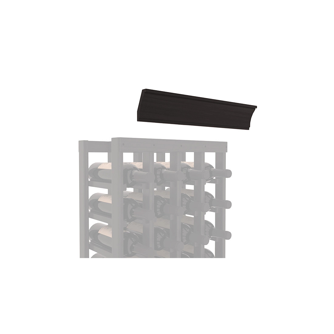 InstaCellar - Crown Molding by the foot in Premium Redwood Black stained with WineSafe™ Satin Sealant