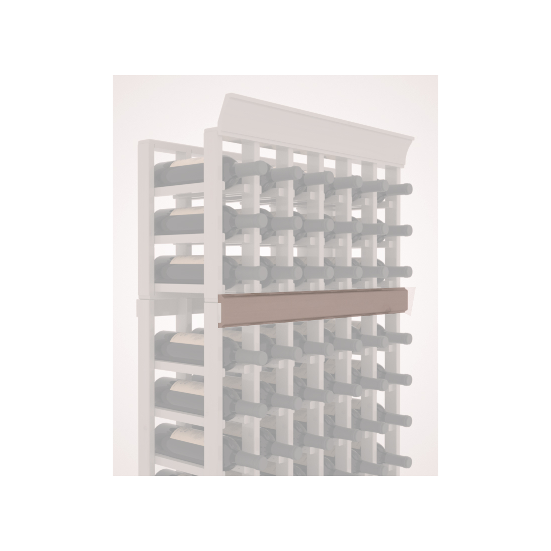 InstaCellar - Trim Corner Molding in Knotty Alder Greywash stained with WineSafe™ Satin Sealant