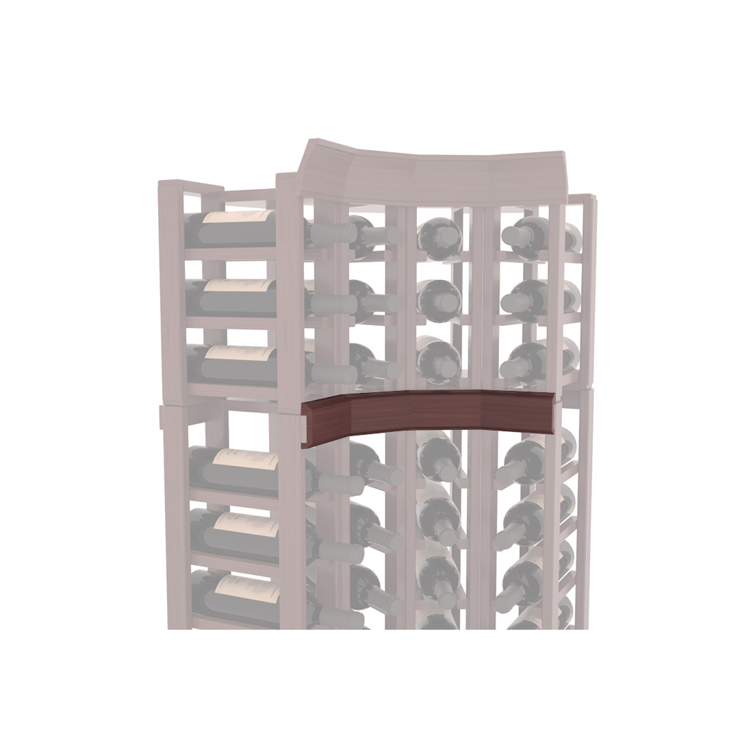 InstaCellar - Trim Corner Molding in Grand Mahogany Walnut stained with WineSafe™ Satin Sealant