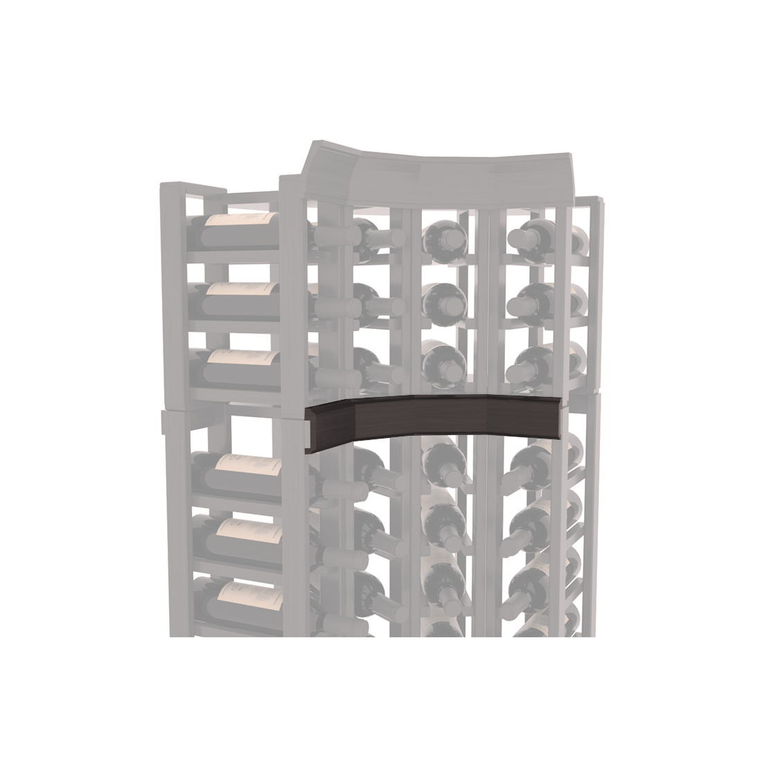 InstaCellar - Trim Corner Molding in Grand Mahogany Black stained with WineSafe™ Satin Sealant