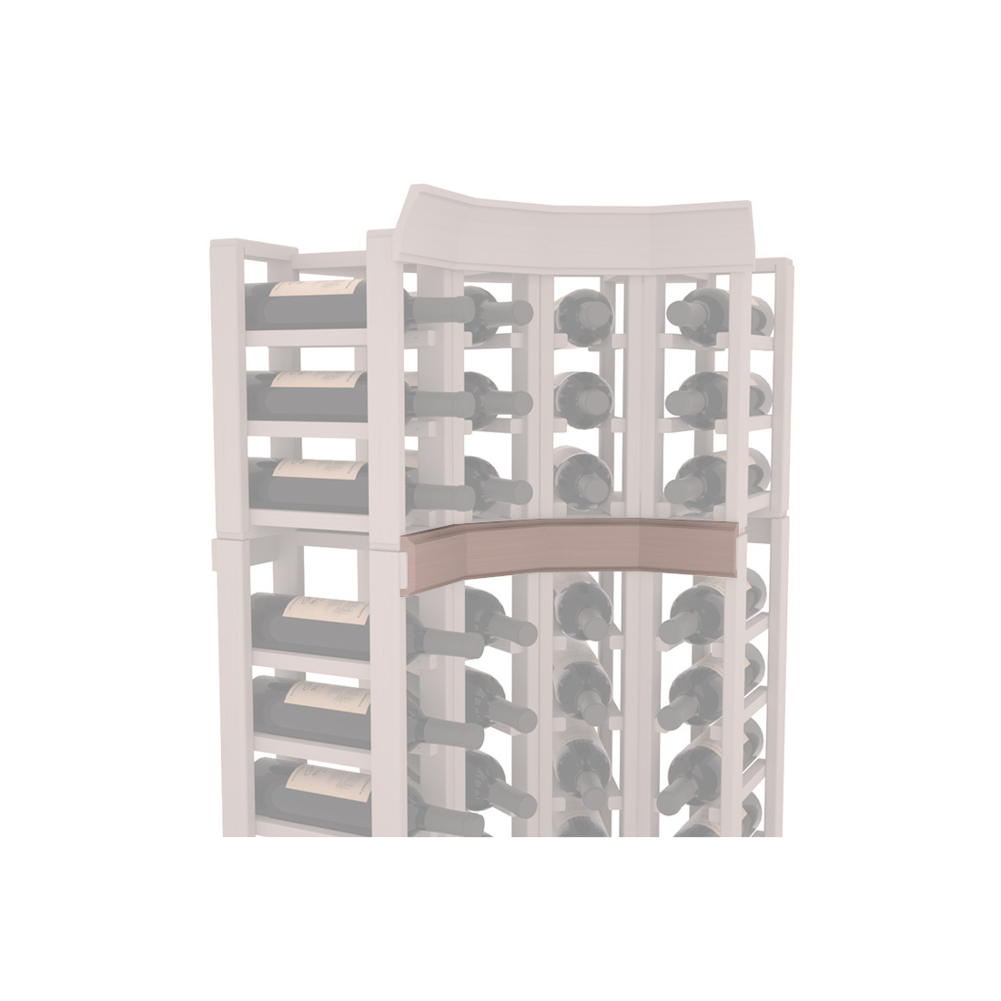 InstaCellar - Trim Corner Molding in Grand Mahogany Greywash stained without WineSafe™ Satin Sealant