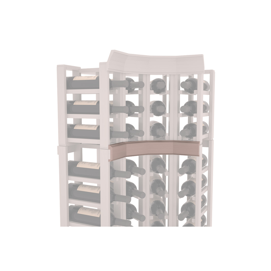 InstaCellar - Trim Corner Molding in Grand Mahogany Greywash stained with WineSafe™ Satin Sealant