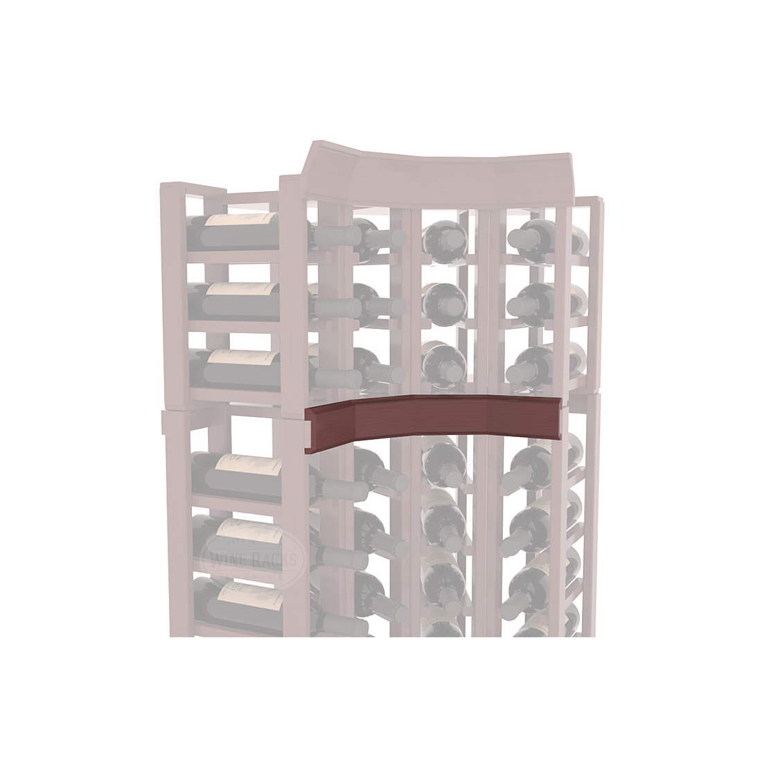 InstaCellar - Trim Corner Molding in Ponderosa Pine Walnut stained with WineSafe™ Satin Sealant