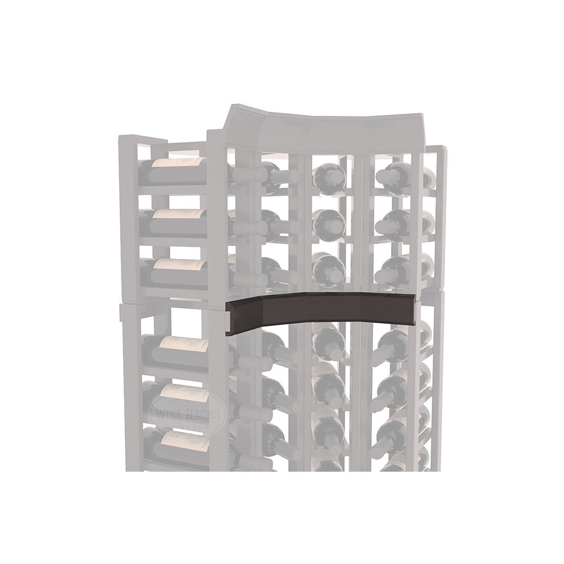 InstaCellar - Trim Corner Molding in Ponderosa Pine Black stained with WineSafe™ Satin Sealant