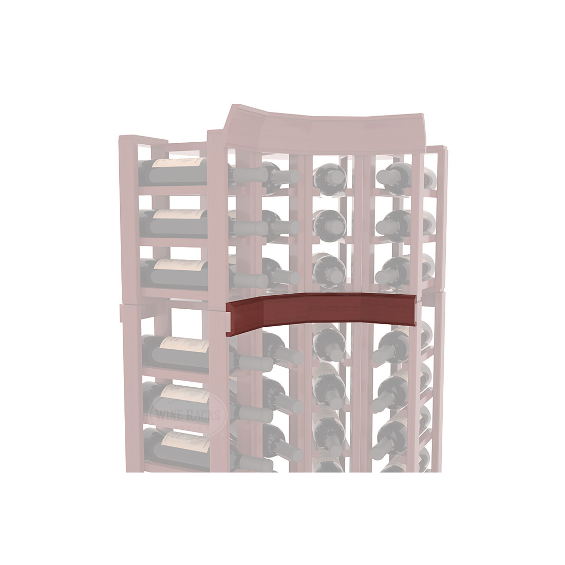 InstaCellar - Trim Corner Molding in Premium Redwood Cherry stained with WineSafe™ Satin Sealant