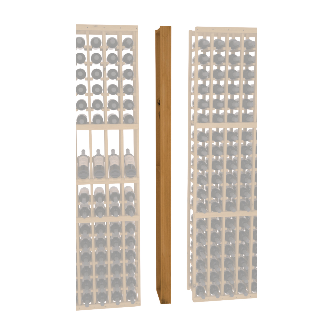 InstaCellar - Fluted Column Spacer in Knotty Alder Oak stained without WineSafe™ Satin Sealant