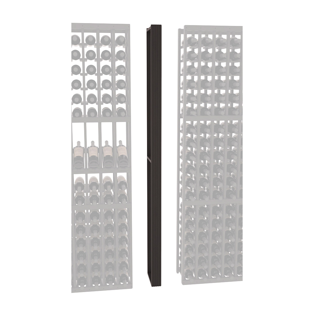 InstaCellar - Fluted Column Spacer in Ponderosa Pine Black stained with WineSafe™ Satin Sealant