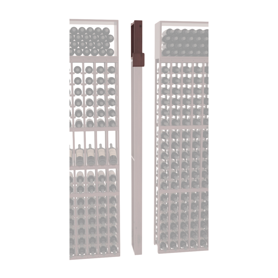 InstaCellar - Fluted Column Extender in Knotty Alder Walnut stained with WineSafe™ Satin Sealant