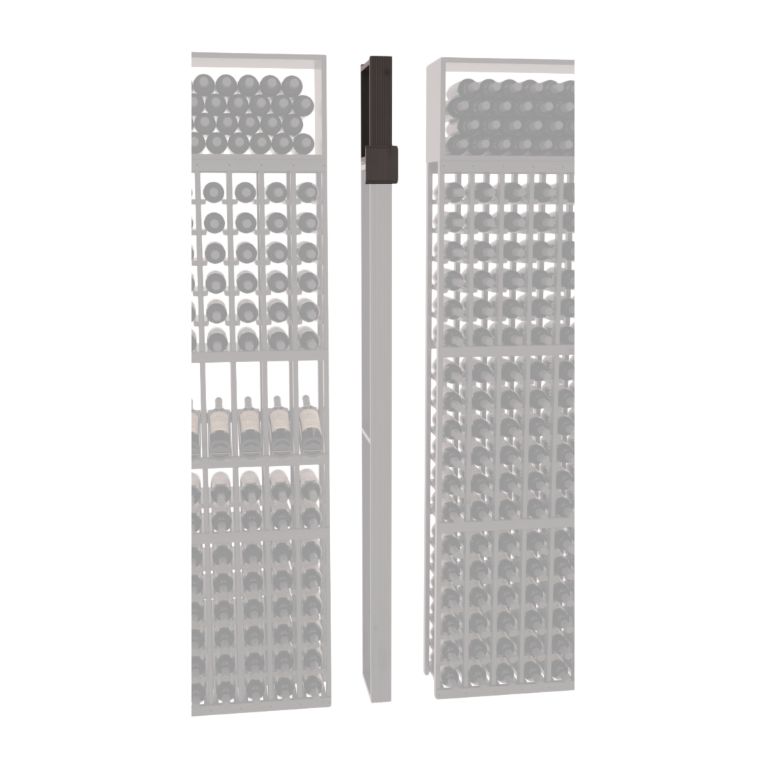 InstaCellar - Fluted Column Extender in Knotty Alder Black stained with WineSafe™ Satin Sealant