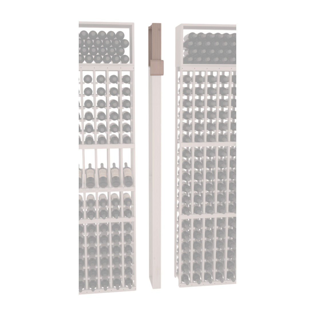 InstaCellar - Fluted Column Extender in Knotty Alder Greywash stained without WineSafe™ Satin Sealant