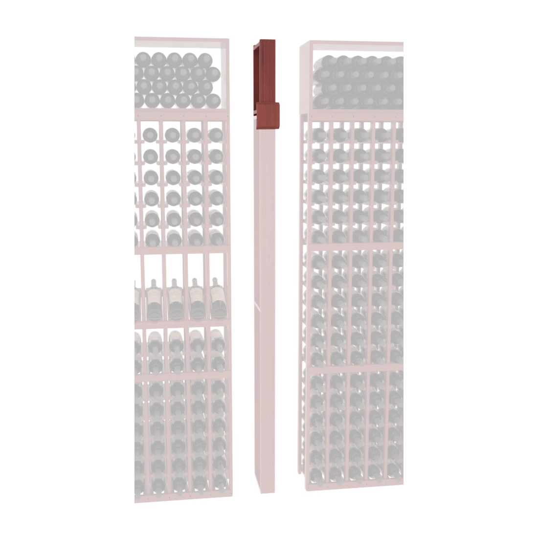 InstaCellar - Fluted Column Extender in Grand Mahogany Cherry stained with WineSafe™ Satin Sealant