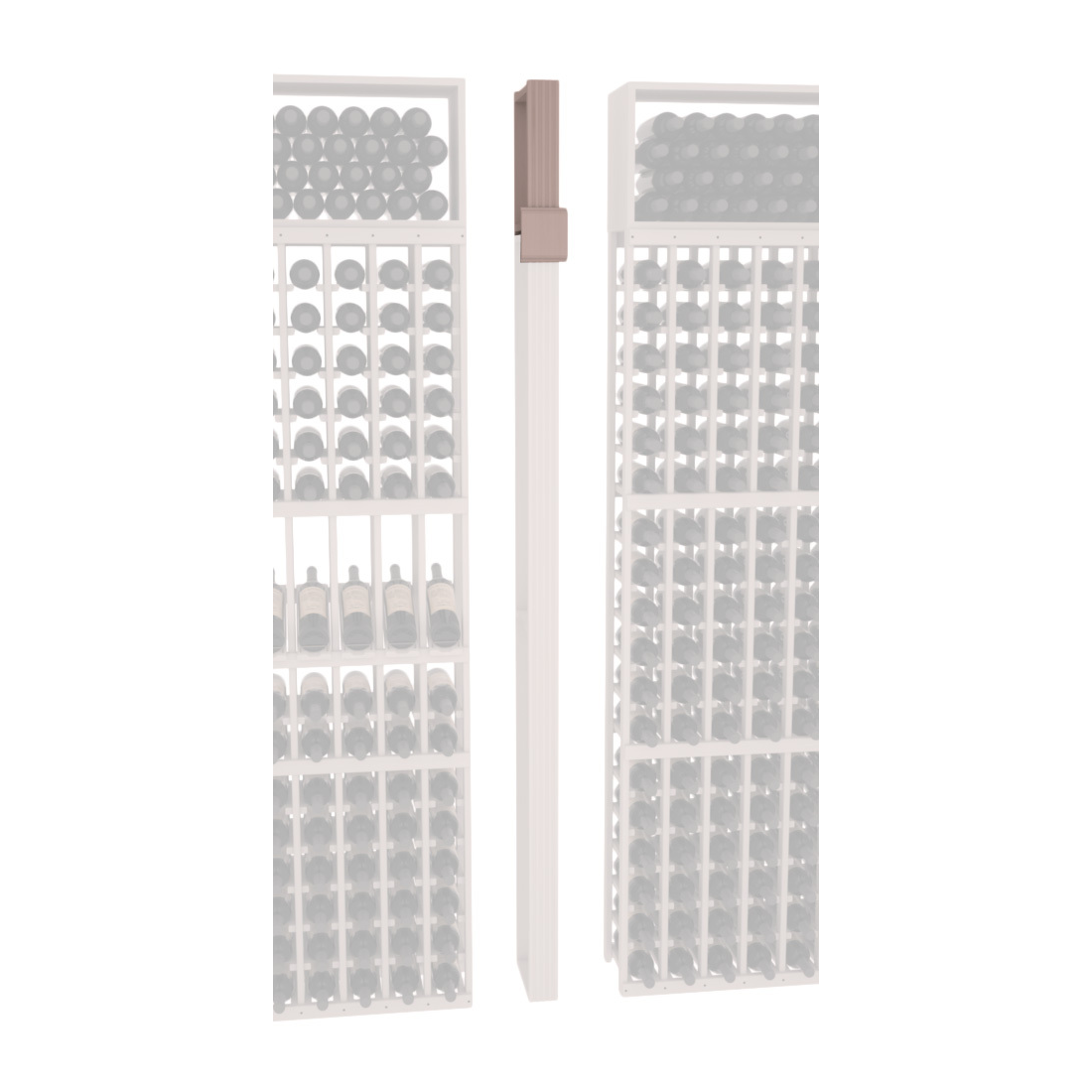 InstaCellar - Fluted Column Extender in Grand Mahogany Greywash stained without WineSafe™ Satin Sealant