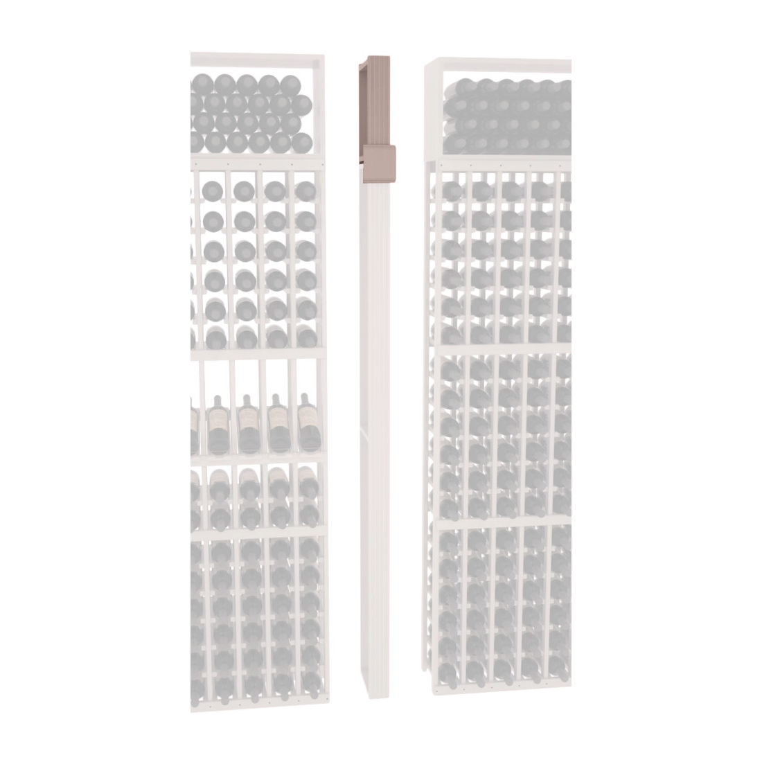 InstaCellar - Fluted Column Extender in Grand Mahogany Greywash stained with WineSafe™ Satin Sealant