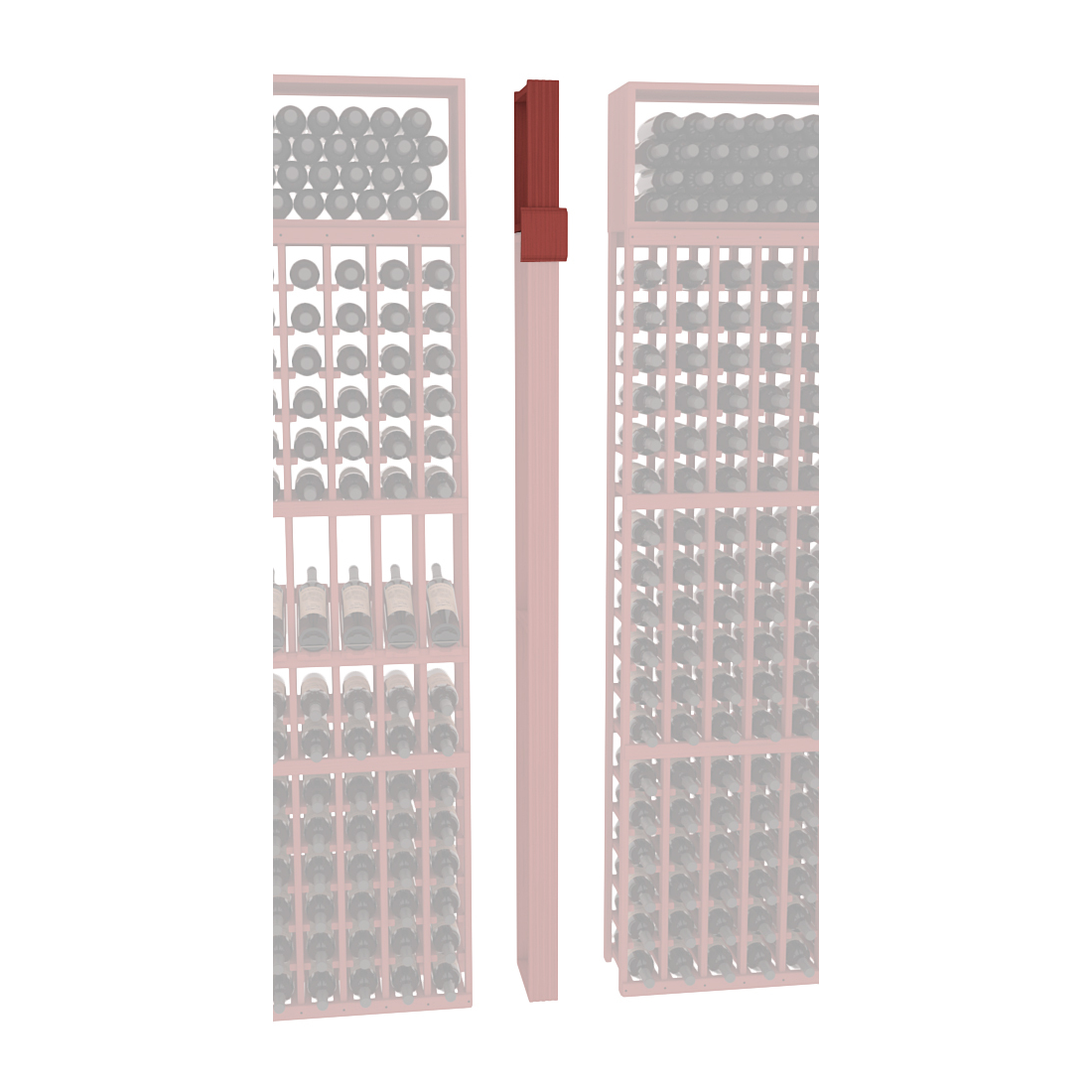 InstaCellar - Fluted Column Extender in Ponderosa Pine Cherry stained without WineSafe™ Satin Sealant