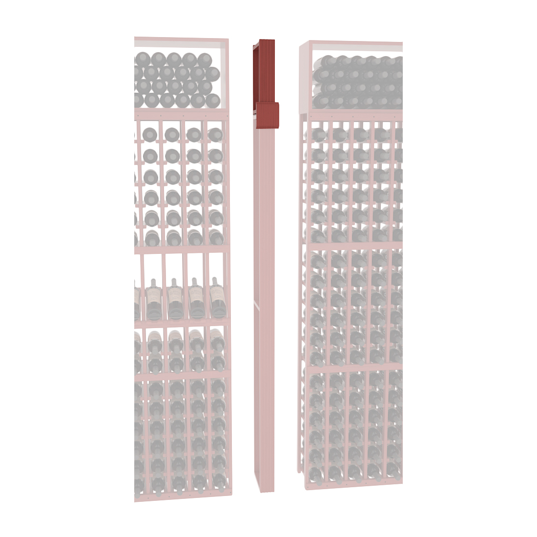 InstaCellar - Fluted Column Extender in Ponderosa Pine Cherry stained with WineSafe™ Satin Sealant