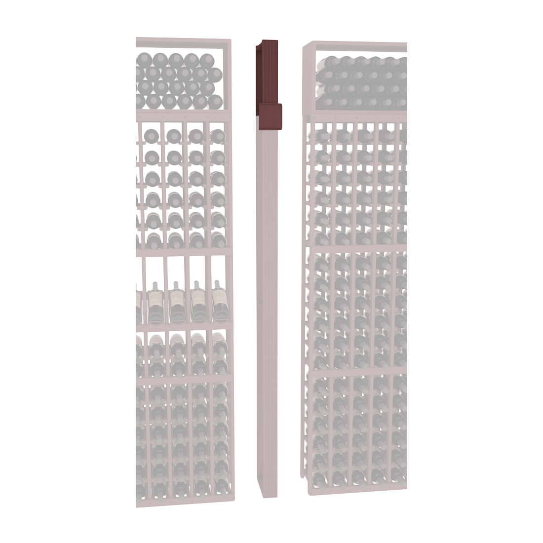 InstaCellar - Fluted Column Extender in Ponderosa Pine Walnut stained without WineSafe™ Satin Sealant