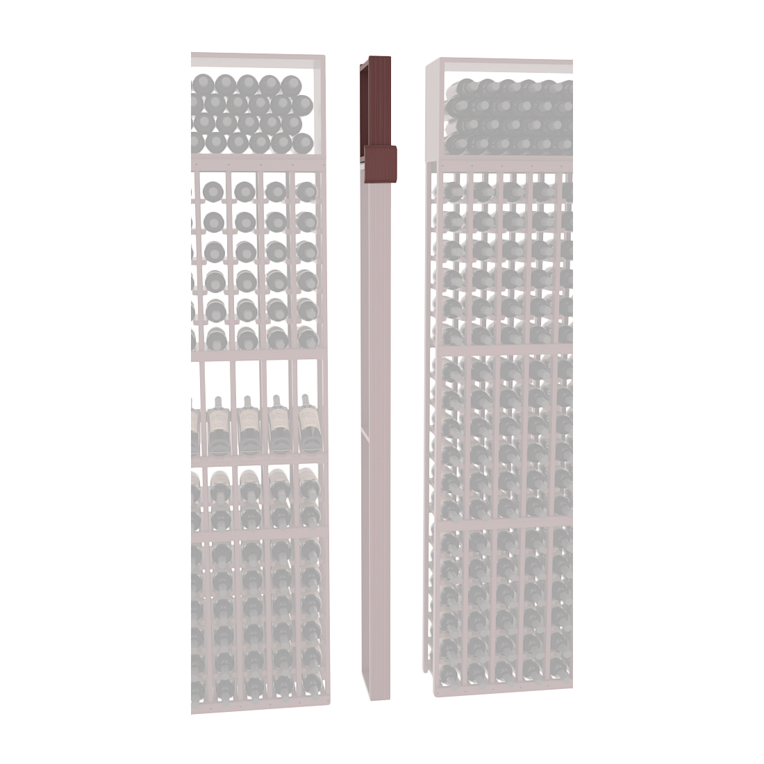 InstaCellar - Fluted Column Extender in Ponderosa Pine Walnut stained with WineSafe™ Satin Sealant