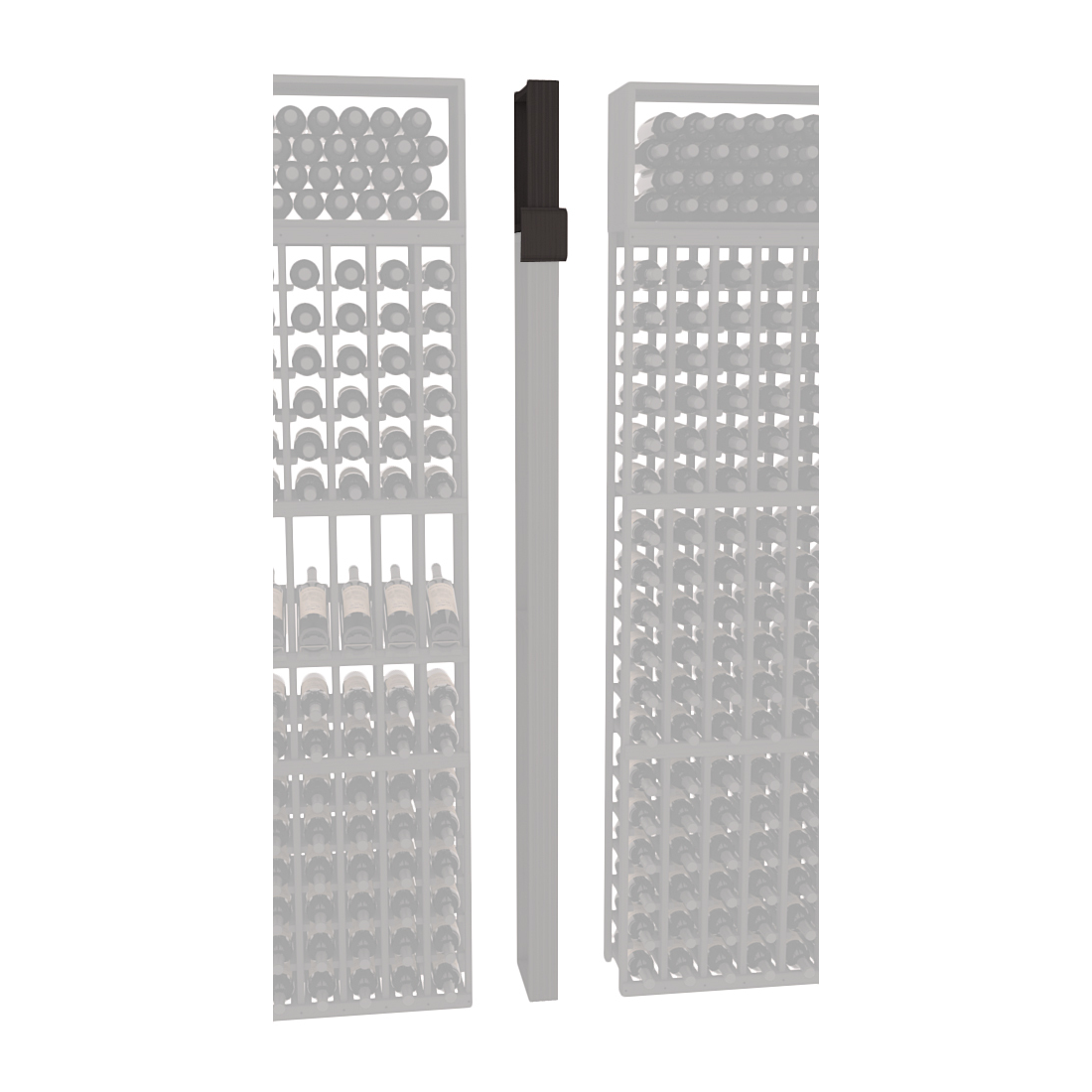 InstaCellar - Fluted Column Extender in Ponderosa Pine Black stained without WineSafe™ Satin Sealant