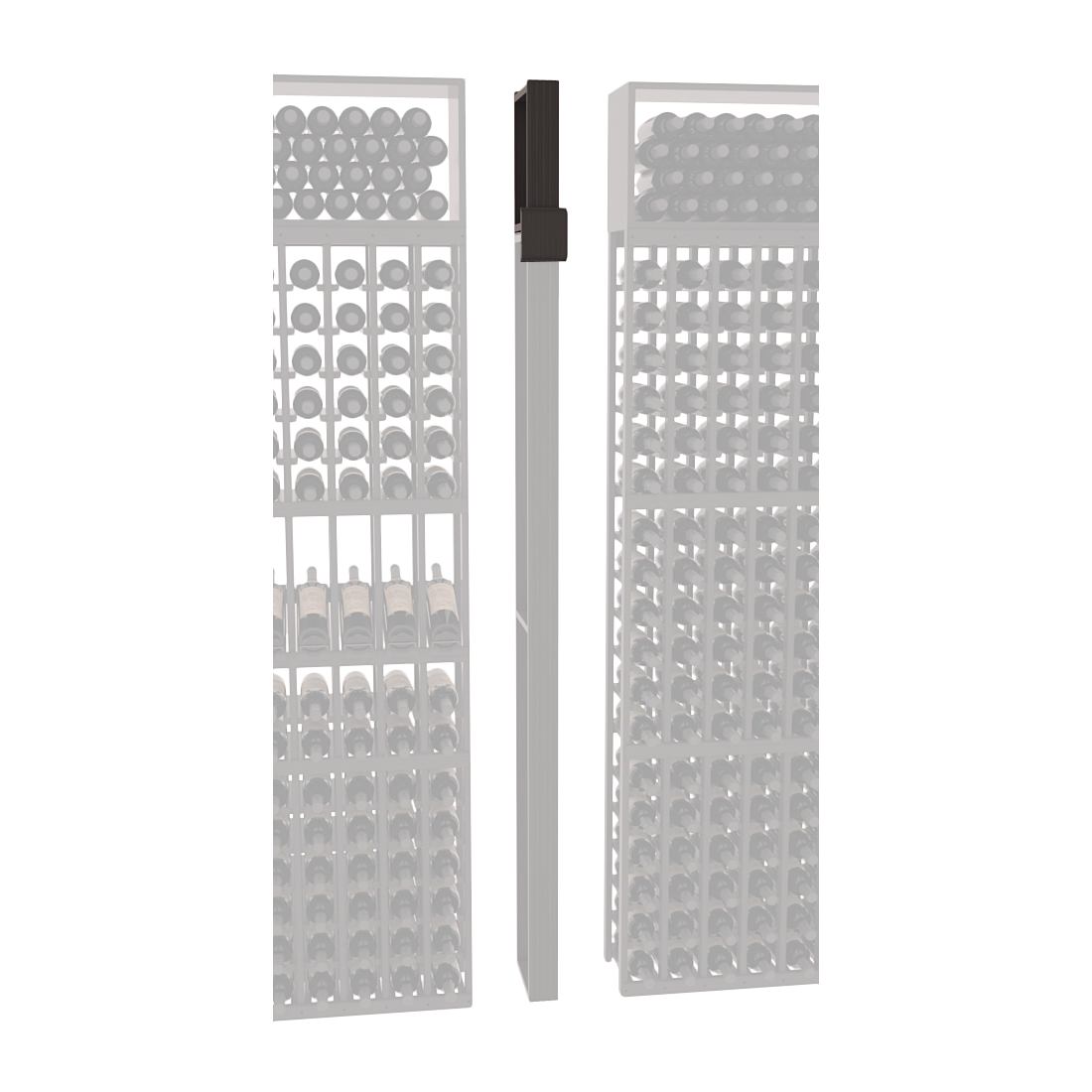 InstaCellar - Fluted Column Extender in Ponderosa Pine Black stained with WineSafe™ Satin Sealant