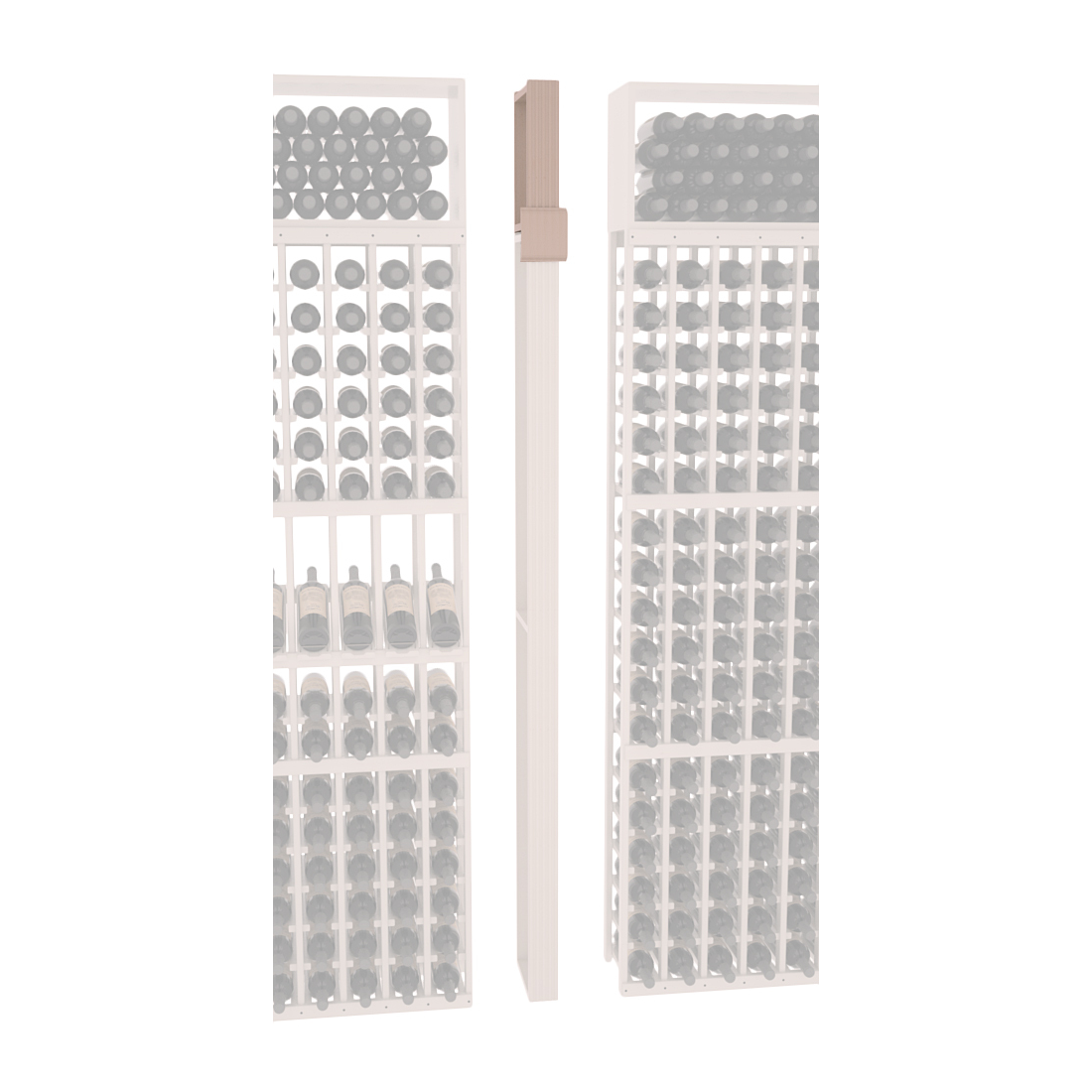 InstaCellar - Fluted Column Extender in Ponderosa Pine Greywash stained with WineSafe™ Satin Sealant