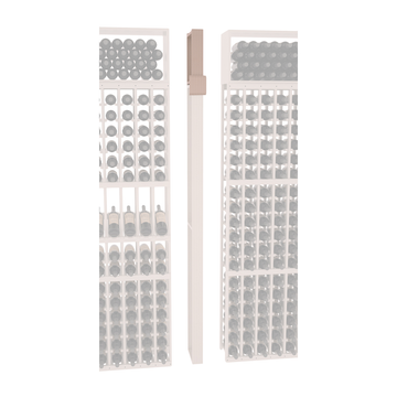 InstaCellar - Fluted Column Extender in Ponderosa Pine Greywash stained with WineSafe™ Satin Sealant