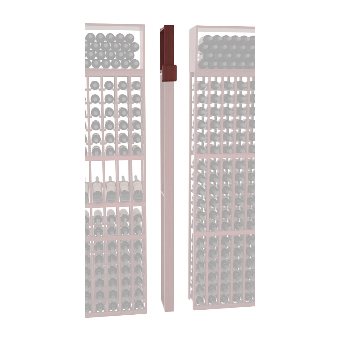 InstaCellar - Fluted Column Extender in Premium Redwood Cherry stained with WineSafe™ Satin Sealant