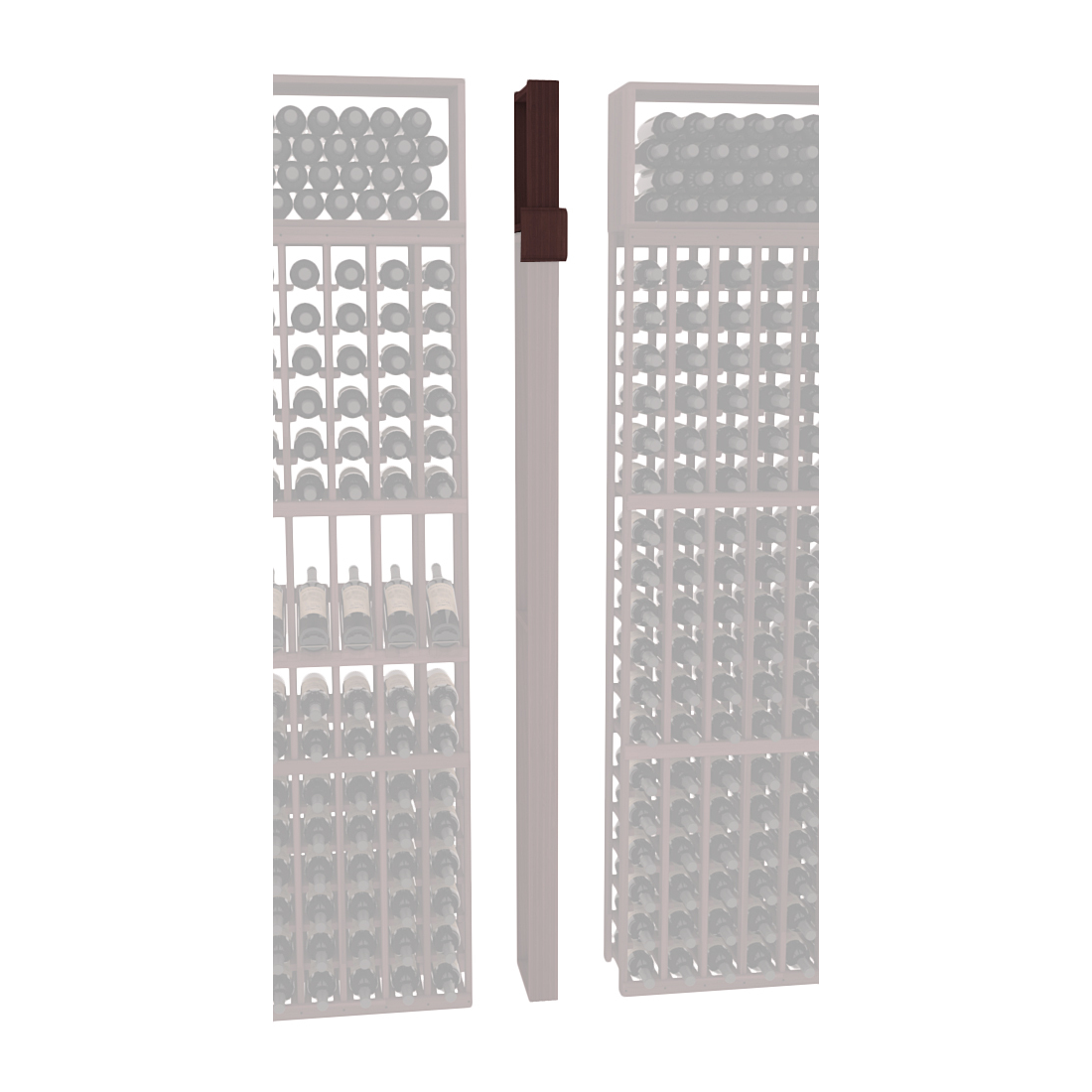 InstaCellar - Fluted Column Extender in Premium Redwood Walnut stained without WineSafe™ Satin Sealant