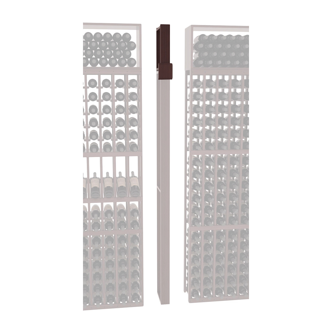 InstaCellar - Fluted Column Extender in Premium Redwood Walnut stained with WineSafe™ Satin Sealant