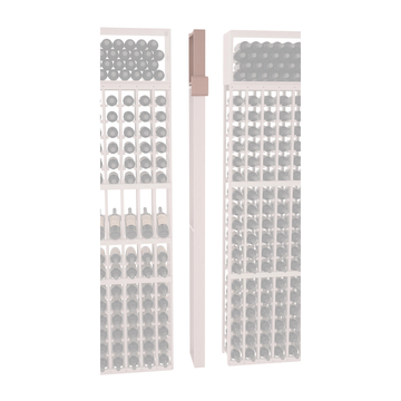 InstaCellar - Fluted Column Extender in Premium Redwood Greywash stained with WineSafe™ Satin Sealant