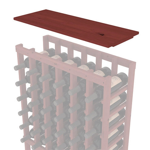 InstaCellar - Solid Top Shelf by the foot in Knotty Alder Cherry stained without WineSafe™ Satin Sealant