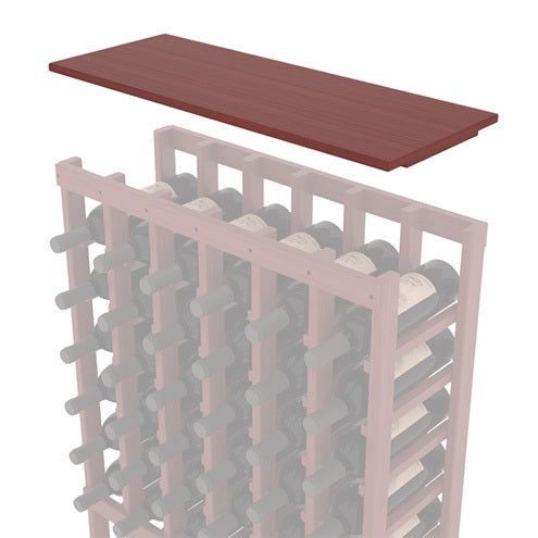 InstaCellar - Solid Top Shelf by the foot in Grand Mahogany Cherry stained with WineSafe™ Satin Sealant