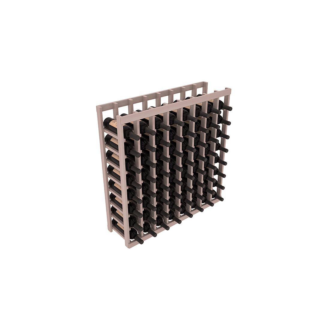 InstaCellar - 8 Column Tasting Table in Premium Redwood Greywash stained with WineSafe™ Satin Sealant