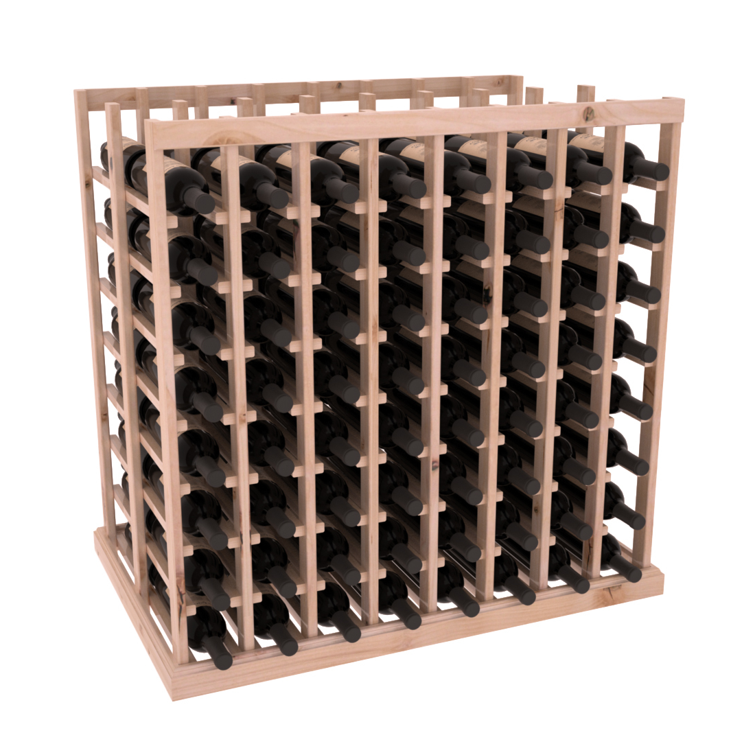 InstaCellar - 8 Column Double Deep Tasting Table in Knotty Alder Unstained with WineSafe™ Satin Sealant