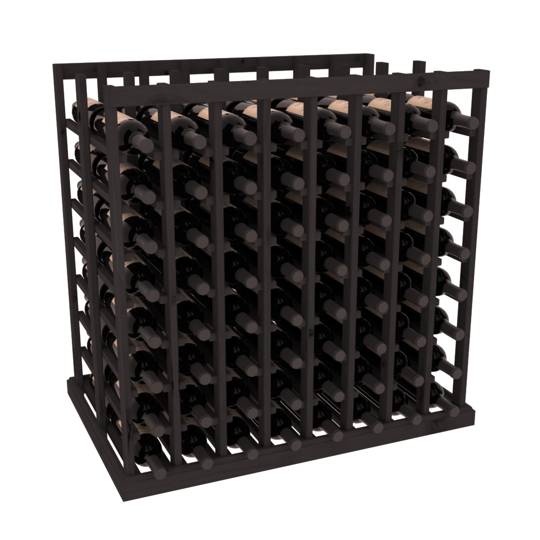 InstaCellar - 8 Column Double Deep Tasting Table in Knotty Alder Black stained without WineSafe™ Satin Sealant