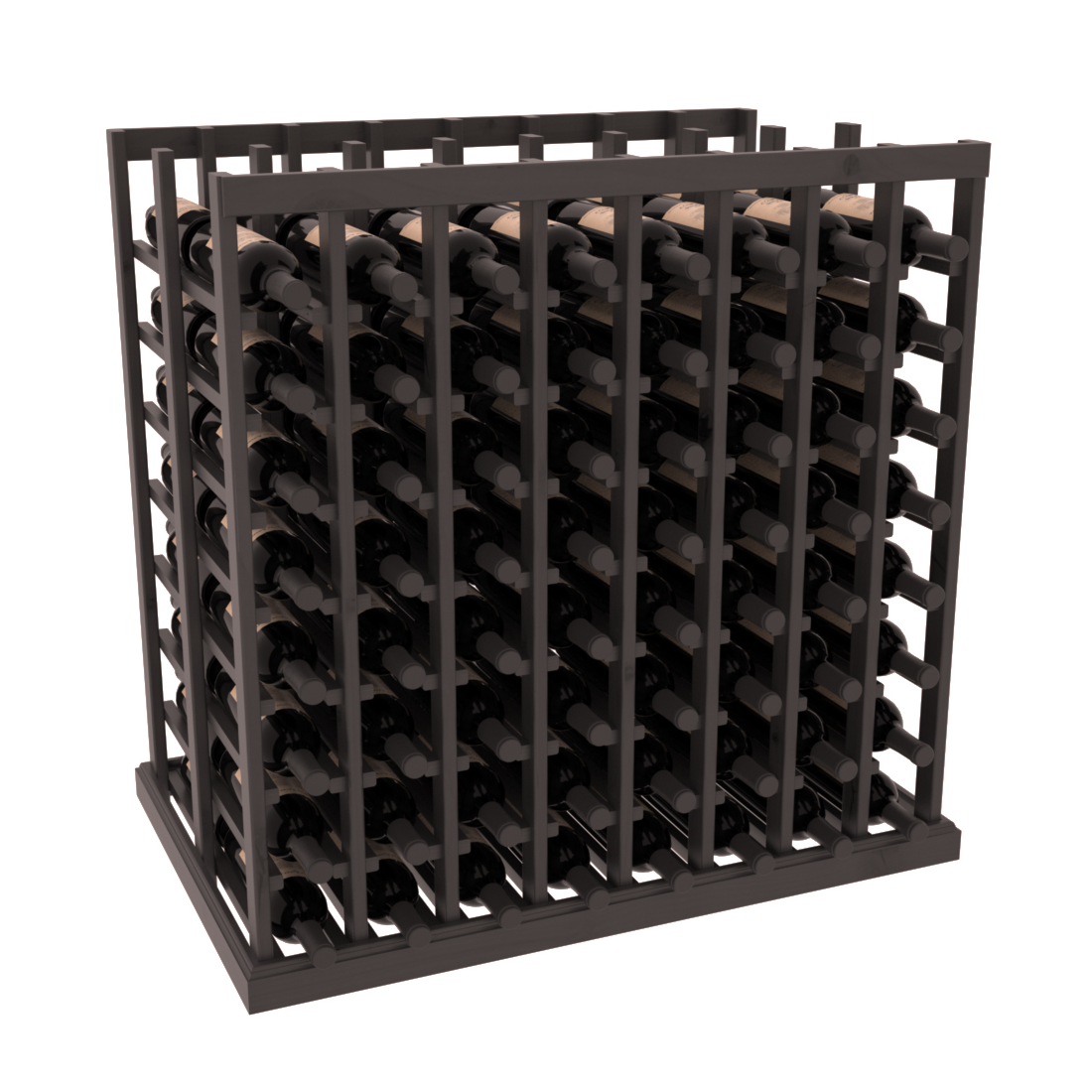 InstaCellar - 8 Column Double Deep Tasting Table in Knotty Alder Black stained with WineSafe™ Satin Sealant